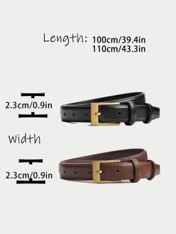 Women's Belt Fashion High-quality Pin Buckle Belt Genuine Luxury Soft PU Leather Belt Women Pair with Pants Jeans,For Ideal Gift