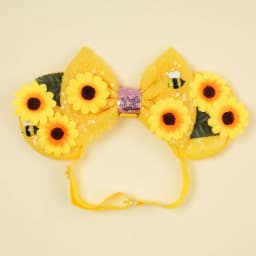 Mulan Elastic HairBands For Girls Cosplay Cartoon Clothing Ears Hair Accessories Women Magnolia Flower Sequins Bow Headband Kids