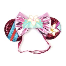 Mulan Elastic HairBands For Girls Cosplay Cartoon Clothing Ears Hair Accessories Women Magnolia Flower Sequins Bow Headband Kids