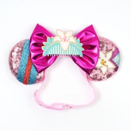 Mulan Elastic HairBands For Girls Cosplay Cartoon Clothing Ears Hair Accessories Women Magnolia Flower Sequins Bow Headband Kids