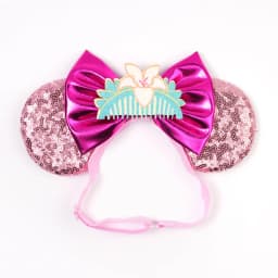 Mulan Elastic HairBands For Girls Cosplay Cartoon Clothing Ears Hair Accessories Women Magnolia Flower Sequins Bow Headband Kids