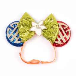 Mulan Elastic HairBands For Girls Cosplay Cartoon Clothing Ears Hair Accessories Women Magnolia Flower Sequins Bow Headband Kids
