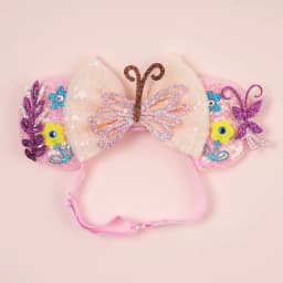 Mulan Elastic HairBands For Girls Cosplay Cartoon Clothing Ears Hair Accessories Women Magnolia Flower Sequins Bow Headband Kids