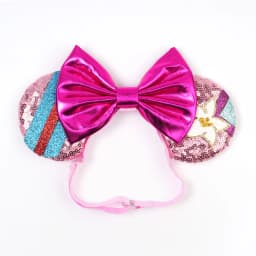 Mulan Elastic HairBands For Girls Cosplay Cartoon Clothing Ears Hair Accessories Women Magnolia Flower Sequins Bow Headband Kids