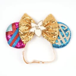 Mulan Elastic HairBands For Girls Cosplay Cartoon Clothing Ears Hair Accessories Women Magnolia Flower Sequins Bow Headband Kids