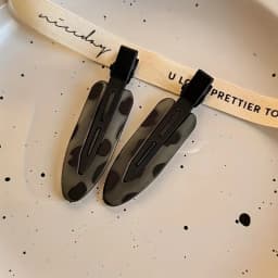 Set of 2 Sweet and Cool Leopard Print Seamless Hair Clips, Women's Forehead Side Bangs and Flyaway Duckbill Clips