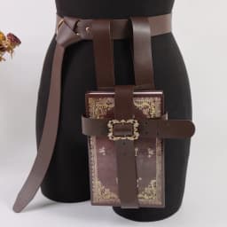 PU Leather Book Holster With Belt: Medieval Journal, LARP Spell Book Carrier(not with book)
