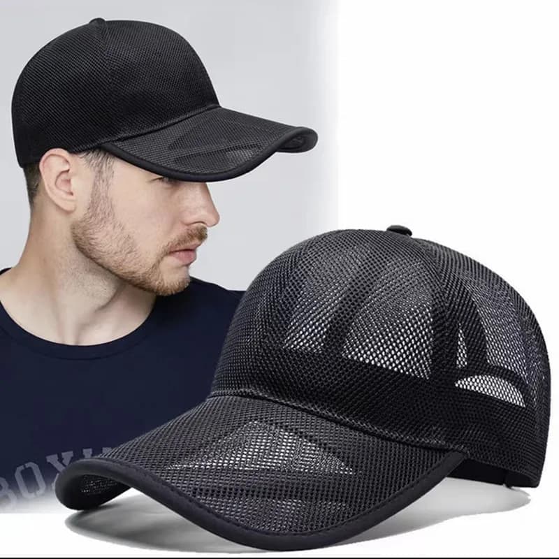 Summer Hollow Brim Breathable Full Mesh Baseball Cap, Unisex, Adjustable Sun Hat for Outdoor Activities