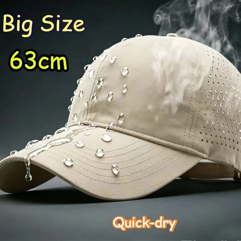 Big Head Plus Size Summer Baseball Cap Man Outdoors Cotton Large Men Mesh Quick-dry Snapback Hat XL Adult Unisex Baseball Cap