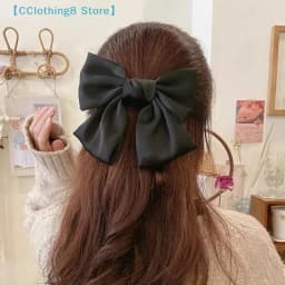 Black Big Bow Headband Hairpin Women's New Clip Hair Accessories Autumn Hairpin【AliS8】