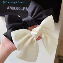 Black Big Bow Headband Hairpin Women's New Clip Hair Accessories Autumn Hairpin【AliS8】