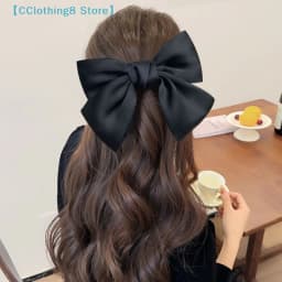 Black Big Bow Headband Hairpin Women's New Clip Hair Accessories Autumn Hairpin【AliS8】