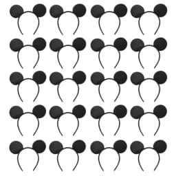 20PCS Women Girl Mouse Ears Headbands Hair Hoop Party Theme Cosplay Bows Hairbandpink Black Hair Accessories Wholesale