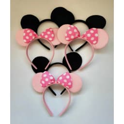 20PCS Women Girl Mouse Ears Headbands Hair Hoop Party Theme Cosplay Bows Hairbandpink Black Hair Accessories Wholesale