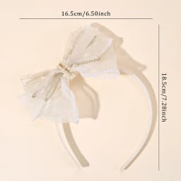 Chiffon Large Bow Headband For Girls Elegant Beige Bownot Hairband Sweet Pearls Non-slip Hair Hoop Party Daily Hair Accessories