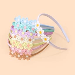 4/8pcs Embroidery Flower Headbands Children Kids Floral Hairbands Plastic Satin Headbands Hair Accessories