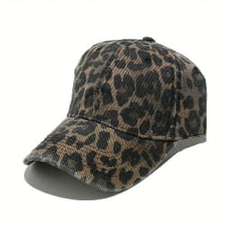 New Spring/Summer Women's Baseball Cap, Fashionable and Versatile Sun Hat with Leopard Print