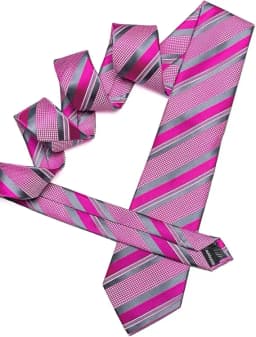 Fashion Diagonal Striped Tie Set for Men Formal Party Business Wedding Necktie Handkerchief Cufflinks 3PCS Suit Accessories