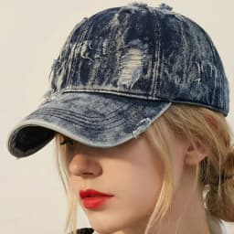 1pc Y2K Style Cowboy Hole Washed Baseball Caps for Women Men, Classic Caps Female Cap Edge Curved Eaves Shade Soft Top Hats