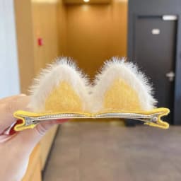 Plush Cat's ears (Steamed cat-ear shaped bread) children's hair clip cute cartoon stereo clip little girl's hair clip clip Korea