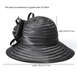 FS Black Red Floppy Organza Fascinators Hats Big Flower Church Hat For Women Elegant Wide Brim Wedding Bride Cap Chapeau Femme
