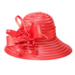 FS Black Red Floppy Organza Fascinators Hats Big Flower Church Hat For Women Elegant Wide Brim Wedding Bride Cap Chapeau Femme
