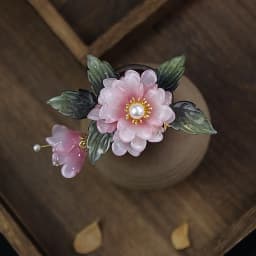 Retro Hairpins Purple Flower Chinese Hanfu Hair Accessories For Women Fairy Pearl Hair Clips Forks Vintage Wedding Hair Jewelry