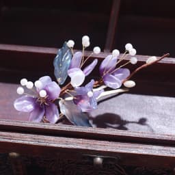 Retro Hairpins Purple Flower Chinese Hanfu Hair Accessories For Women Fairy Pearl Hair Clips Forks Vintage Wedding Hair Jewelry