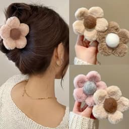 Autumn Winter New Solid Color Plush Grab Clip Hairpin Back Head Hair Shark Clip Girlfriends with Gentle Fashion Hair Accessories