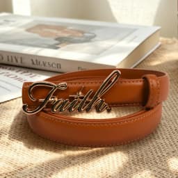 Women's Belt with Adjustable Luxury Signature Buckle Design, for Jeans & Dresses, Y2K Style Soft Comfortable Waist Belt