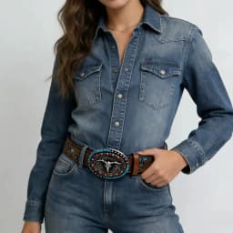 1 Piece of Unisex Belt, Western Cowboy Style, Vintage Fashion, Easy to Match with Jeans, Trendy, Suitable for Daily Use