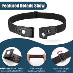 Newest Traceless Invisible Elastic Belt Women's Belts Jeans Pants Men's Elastic Belt Buckle-Free Adjustable Waist Belt No Buckle