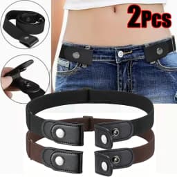 Newest Traceless Invisible Elastic Belt Women's Belts Jeans Pants Men's Elastic Belt Buckle-Free Adjustable Waist Belt No Buckle