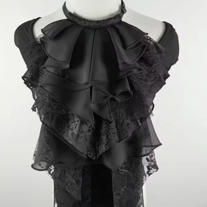 Multi Layered Lace Ruffled Fake Collar Detachable Decorative Collar Shirt Dress Party Neck Accessories