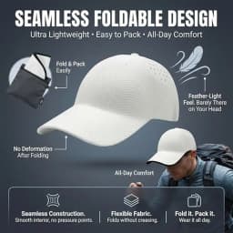 New Design Seamless Baseball Cap Packable Lightweight Sports Hat Quick Drying Breathable Visor Cap