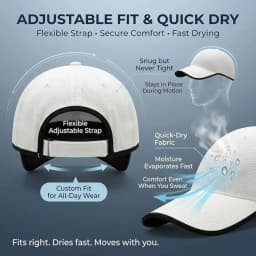New Design Seamless Baseball Cap Packable Lightweight Sports Hat Quick Drying Breathable Visor Cap