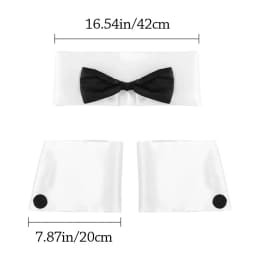 3Pcs/Set Fashion Gentleman Bow Tie Cuffs Set Business Designer Waiter Tuxedo Adjustable Cosplay Outfit for Men