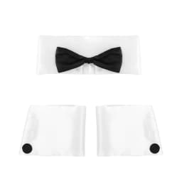 3Pcs/Set Fashion Gentleman Bow Tie Cuffs Set Business Designer Waiter Tuxedo Adjustable Cosplay Outfit for Men