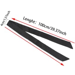 Women Lady Belt Bag Hair Accessories Narrow Short Scarf 100cm Solid Color Silk Rubber Black Bag Ribbon Headbands Choker Streamer