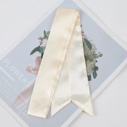 Women Lady Belt Bag Hair Accessories Narrow Short Scarf 100cm Solid Color Silk Rubber Black Bag Ribbon Headbands Choker Streamer