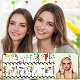 100PCS Unisex Funny Simulation Grass Hair Clips Cute Butterfly Mushroom Flower Shaped Party Hair Accessories