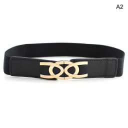 [F] Female Wide Elastic Waistband Metal Buckle Belt for Women Waist Band Cummerband Sweater Coat Clothing Accessories