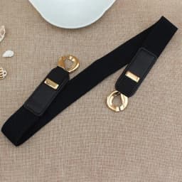 [F] Female Wide Elastic Waistband Metal Buckle Belt for Women Waist Band Cummerband Sweater Coat Clothing Accessories
