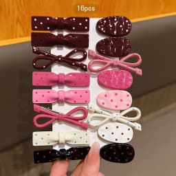 16 Korean colored hair clips with a sweet and stylish style, suitable for daily use as headwear
