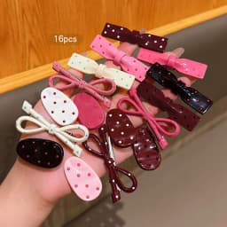 16 Korean colored hair clips with a sweet and stylish style, suitable for daily use as headwear