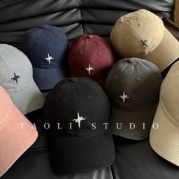 New Solid Color Four-Point Star Embroidery Simple Versatile Sunshade Baseball Cap Soft Top Couple Duckbill Hat