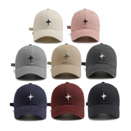 New Solid Color Four-Point Star Embroidery Simple Versatile Sunshade Baseball Cap Soft Top Couple Duckbill Hat