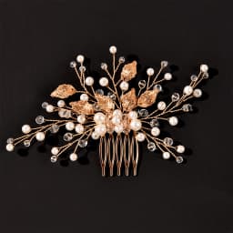 Gold Color Flower Hair Comb Clip Girls Handmade Alloy Pearl Hairpin Bridal Tiaras Wedding Hair Accessory Crystal Hair Jewelry