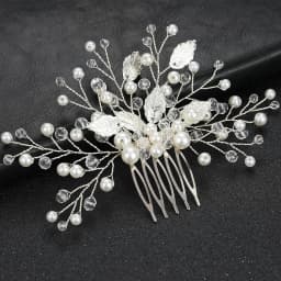 Gold Color Flower Hair Comb Clip Girls Handmade Alloy Pearl Hairpin Bridal Tiaras Wedding Hair Accessory Crystal Hair Jewelry