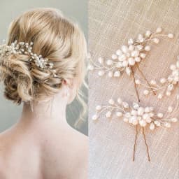 Elegant Bridal Handmade Pearl Flower Crystal Hairpin Pin Clevis Beautiful Crystal Hair Accessories Wedding Hair Pins
